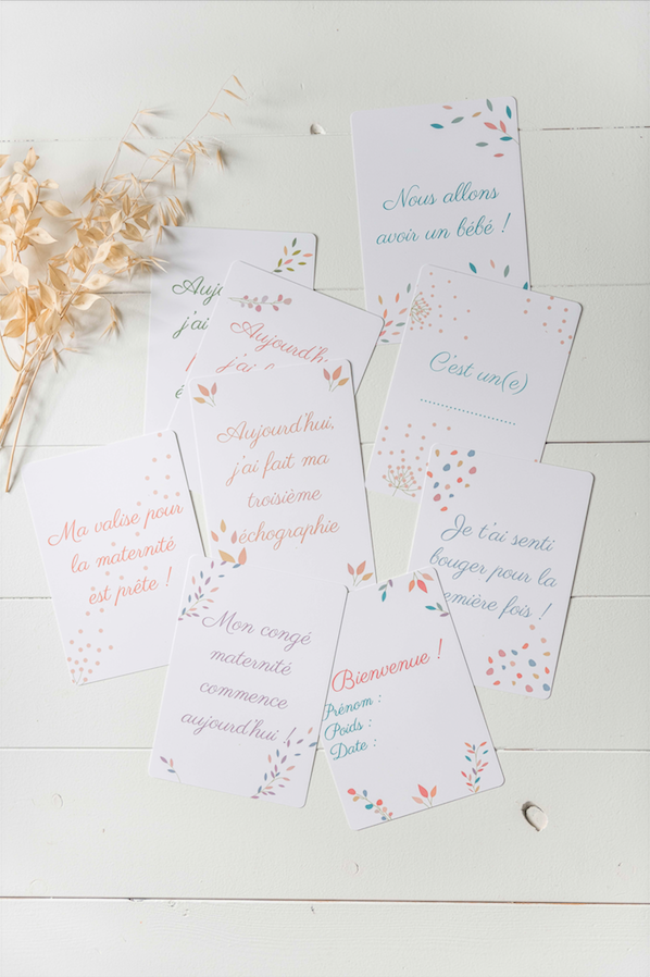 Cartes étape bébé français – Coffret 50 cartes